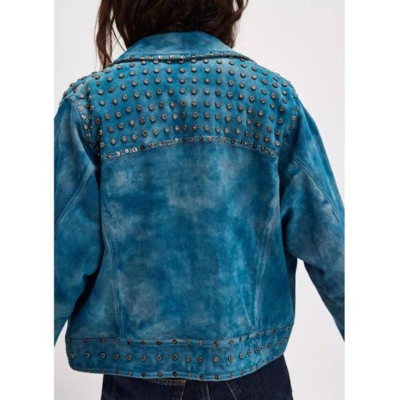 NWT We The Free Suzy Studded Suede Jacket Small - Picture 2 of 11